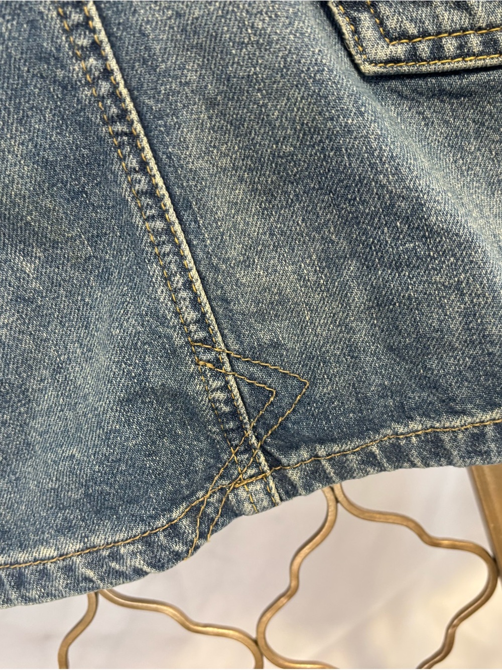 We The Free by Free People Anthropologie Denim Mini Skirt in Faded Blue size 32 - Picture 10 of 12